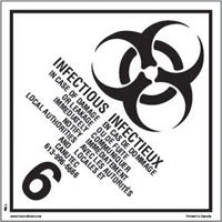 &eacute;tiquettes d'exp&eacute;dition TMD, Classe 6,2, Substances infectieuses, Papier Quali-T-Solutions