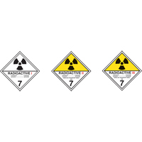 &eacute;tiquettes d'exp&eacute;dition TMD, Classe 7, Radioactif I, Papier Quali-T-Solutions