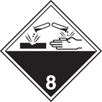 &eacute;tiquettes d'exp&eacute;dition TMD, Classe 8, Corrosifs, Papier Quali-T-Solutions