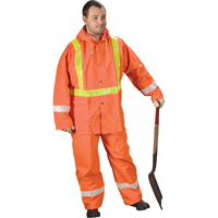 Tornado Traffic Rain Suit, PVC, Small, High Visibility Orange Quali-T-Solutions