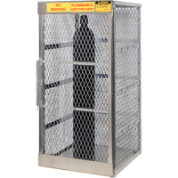 Aluminum LPG Cylinder Locker Storage, 10 Cylinder Capacity, 30" W x 32" D x 65" H, Silver Quali-T-Solutions