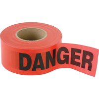 Standard Smaller Barricade Tape, English, 3" W x 300' L, 2 mils, Black on Red Quali-T-Solutions