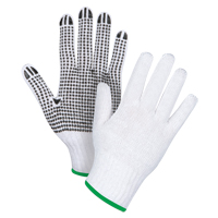 Gants tricot&eacute;s &agrave; pois, Poly/coton, Un c&ocirc;t&eacute;, Calibre 7, Moyen Quali-T-Solutions