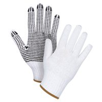 Dotted String Knit Gloves, Poly/Cotton, Single Sided, 7 Gauge, Large Quali-T-Solutions