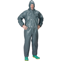 2.0 Mil CRFR Hooded Coveralls, Small, Grey, FR Treated Fabric Quali-T-Solutions