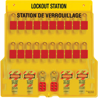 Lockout Station, Thermoplastic Padlocks, 20 Padlock Capacity, Padlocks Included Quali-T-Solutions