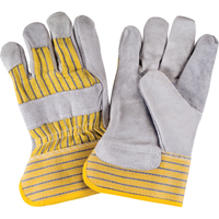Gants d'ajusteur de premi&egrave;re qualit&eacute;, Grand, Paume en Cuir de vache refendu, Doublure en Coton Quali-T-Solutions