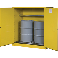 Armoires Sure-Grip EX pour entreposage de barils &agrave; la verticale, Capacit&eacute; de 110 gal. US, 2 barils, Jaune Quali-T-Solutions