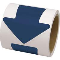 D&eacute;calcomanie en couleur pour le marquage des planchers, Fl&egrave;che, 4" lo x 4" la, Bleu, Vinyle Quali-T-Solutions