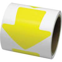 D&eacute;calcomanie en couleur pour le marquage des planchers, Fl&egrave;che, 4" lo x 4" la, Jaune, Vinyle Quali-T-Solutions