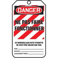 &eacute;tiquettes de verrouillage, Papier cartonn&eacute;, 3-1/8" la x 5-7/8" h, Français Quali-T-Solutions