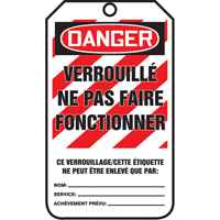 Lockout Tags, Cardstock, 3-1/8" W x 5-7/8" H, French Quali-T-Solutions
