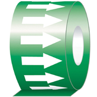 Directional Flow Arrow Tapes, 108', White on Green Quali-T-Solutions