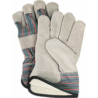 Gants d'ajusteur doubl&eacute;s pour l'hiver, Grand, Paume en Cuir de vache refendu, Doublure en Molleton de coton Quali-T-Solutions