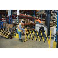Barri&egrave;re extensible, 37" h x 11' lo, Noir/Jaune Quali-T-Solutions