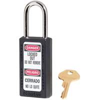 Cadenas de s&eacute;curit&eacute; Zenex 411, Noir, Cl&eacute;s identiques, Thermoplastique, Largeur de 1-1/2" Quali-T-Solutions