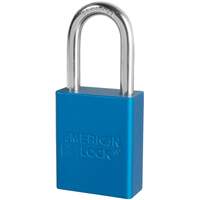 Cadenas de s&eacute;curit&eacute; American Lock, Bleu, Cl&eacute;s identiques, Aluminium, Largeur de 1-1/2" Quali-T-Solutions