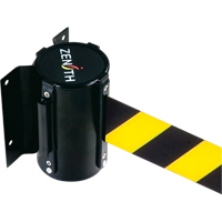 Barri&egrave;re &agrave; fixation murale, Acier, Fixation par vis, 7', Ruban Noir/Jaune Quali-T-Solutions