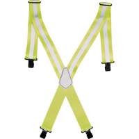 Bretelles de travail haute visibilit&eacute; 2", Jaune lime haute visibilit&eacute;, Couleur r&eacute;fl&eacute;chissante Argent, Taille unique Quali-T-Solutions