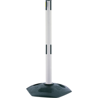 Poteau receveur robuste &agrave; ligne double, Hauteur de 38", Blanc Quali-T-Solutions