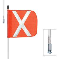 Tiges de s&eacute;curit&eacute; robustes Safety Whip, Fixation Filet&eacute;, Hauteur 5', Orange Quali-T-Solutions