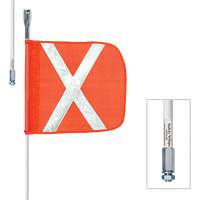 Tiges de s&eacute;curit&eacute; robustes Safety Whip, Fixation Filet&eacute;, Hauteur 5', Orange Quali-T-Solutions