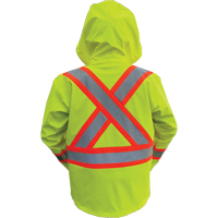 Hi-Vis FR/PU Safety Rain Jackets, Small, High Visibility Lime-Yellow Quali-T-Solutions