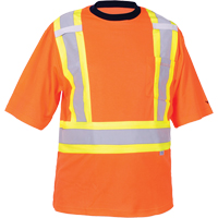 Safety T-Shirt, Polyester, Medium, High Visibility Orange Quali-T-Solutions