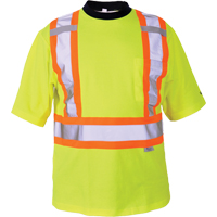 Safety T-Shirt, Polyester, Medium, High Visibility Lime-Yellow Quali-T-Solutions