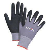 Gants ZX-1 de premi&egrave;re qualit&eacute; compatibles avec les &eacute;crans tactiles, 6/T-petit, R&ecirc;vetement Mousse de nitrile, Calibre 15, Enveloppe en Nylon Quali-T-Solutions