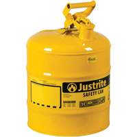 Safety Cans, Type I, Steel, 5 US gal., Yellow, FM Approved/UL/ULC Listed Quali-T-Solutions