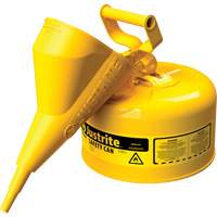 Safety Cans, Type I, Steel, 2.5 US gal., Yellow, FM Approved/UL/ULC Listed Quali-T-Solutions