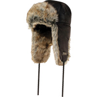 Quilted Synthetic Fur-Lined Hat, Nylon/Fur Lining, X-Large, Black Quali-T-Solutions