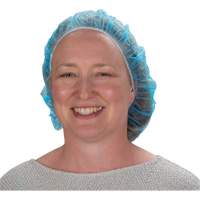 Bonnets bouffants non tiss&eacute;s, Polypropyl&egrave;ne, 21"/Grand, Bleu Quali-T-Solutions