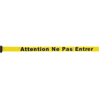 Tape Cassette for Build-Your-Own Crowd Control Barriers, Attention ne pas entrer, 7', Yellow Tape Quali-T-Solutions