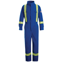 Flame-Resistant Premium Coveralls with Reflective Trim, Size 38, Royal Blue, 5.1 cal/cm² Quali-T-Solutions