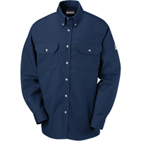 Flame-Resistant Cool Touch&reg; 2 Button Front Deluxe Shirts, Small, Navy Blue Quali-T-Solutions