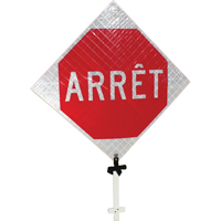 "Arr&ecirc;t" Pole Sign, 24" x 24", Aluminum, French Quali-T-Solutions