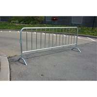Portable Barrier, Interlocking, 102" L x 40" H, Silver Quali-T-Solutions