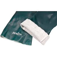 Double Dipped Green Gloves, 14" L, PVC, Cotton Jersey Inner Lining, 70-mil Quali-T-Solutions