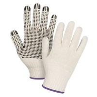 Lightweight Dotted String Knit Gloves, Poly/Cotton, Single Sided, 7 Gauge, X-Small Quali-T-Solutions
