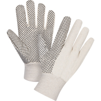 Cotton Canvas Dotted Palm Gloves, 8 oz., Large Quali-T-Solutions