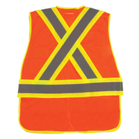 Veste d'arpenteur r&eacute;sistante aux flammes, Orange haute visibilit&eacute;, 2T-Grand, Polyester Quali-T-Solutions