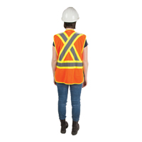 Veste d'arpenteur haute visibilit&eacute;, conforme &agrave; la CSA, Orange haute visibilit&eacute;, Moyen, Polyester Quali-T-Solutions