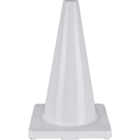 Coloured Traffic Cone, 18", White Quali-T-Solutions