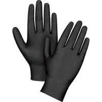 Gants d'examen de poids lourd &agrave; prise tactile, Grand, Nitrile, 8 mils, Sans poudre, Noir Quali-T-Solutions
