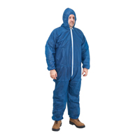 Combinaisons &agrave; capuchon, Moyen, Bleu, Polypropyl&egrave;ne Quali-T-Solutions