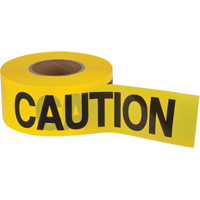 "Caution" Barricade Tape, English, 3" W x 1000' L, 1.5 mils, Black on Yellow Quali-T-Solutions