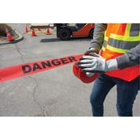 "Danger" Barricade Tape, Bilingual, 3" W x 1000' L, 1.5 mils, Black on Red Quali-T-Solutions
