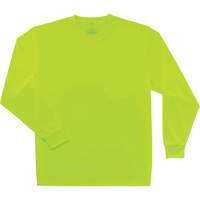 GloWear 8091 Non-Certified Long Sleeve T-Shirt, Polyester, Small, High Visibility Lime-Yellow Quali-T-Solutions